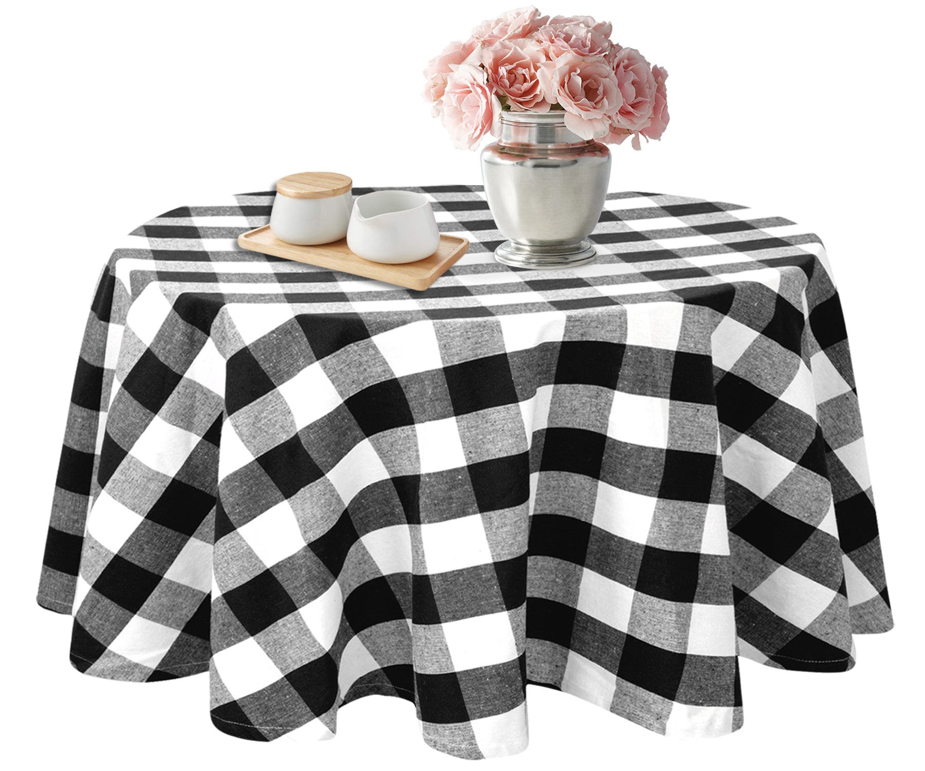 Black and white tablecloth, a classic choice, exudes a sense of timeless sophistication and contrast. Black and white tablecloth, a classic choice, exudes a sense of timeless sophistication and contrast.