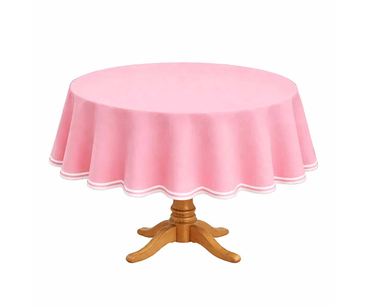Elegant round tablecloth crafted from premium cotton, finished with a delicate scalloped edge for timeless appeal. This versatile table linen drapes smoothly over round tables and works beautifully for casual dining, holiday meals, weddings, brunches, and thoughtfully styled table décor. Elegant round tablecloth crafted from premium cotton, finished with a delicate scalloped edge for timeless appeal. This versatile table linen drapes smoothly over round tables and works beautifully for casual dining, holiday meals, weddings, brunches, and thoughtfully styled table décor.