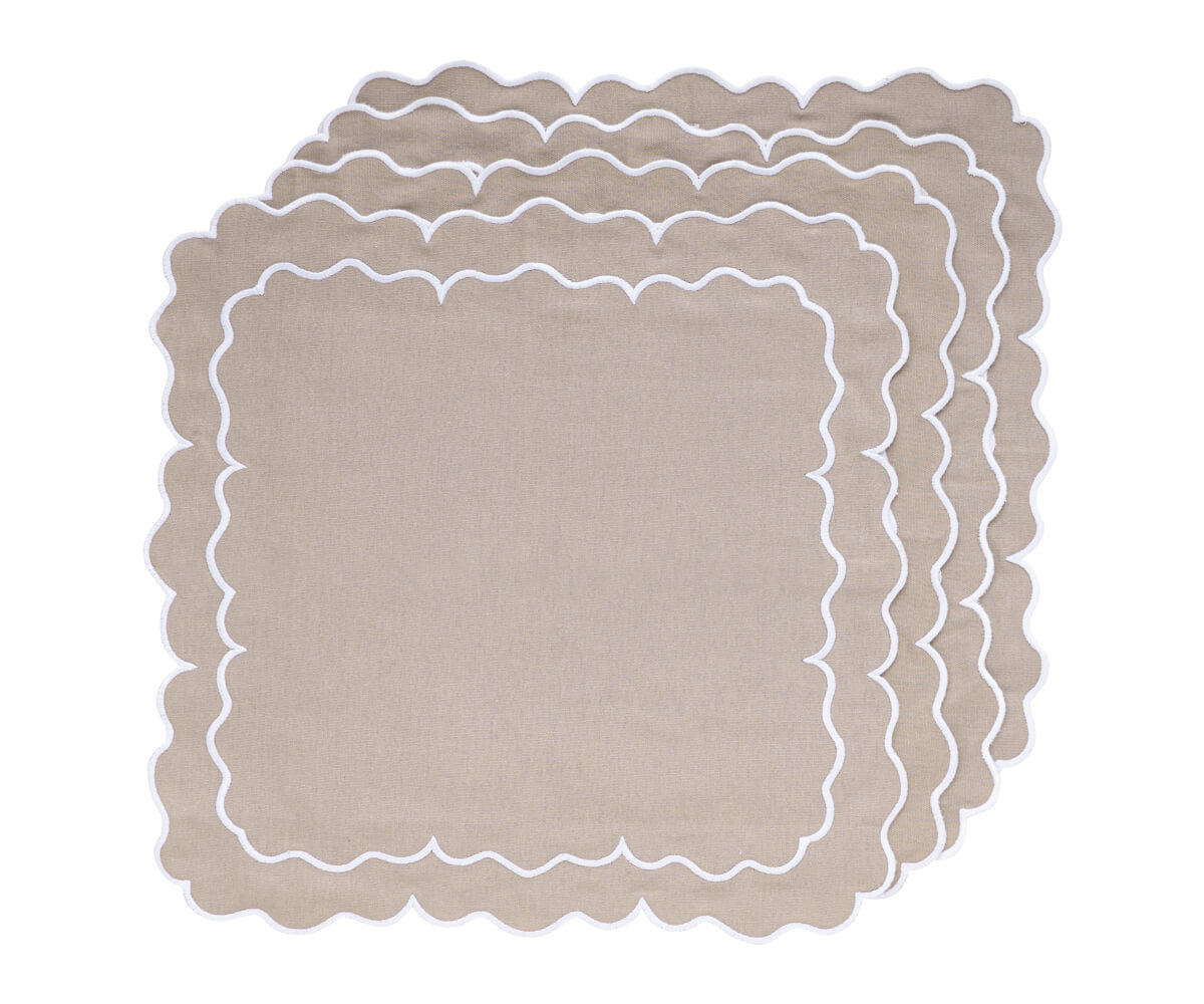 Scalloped Napkins - Cloth Napkins for Wedding Scalloped Napkins - Cloth Napkins for Wedding