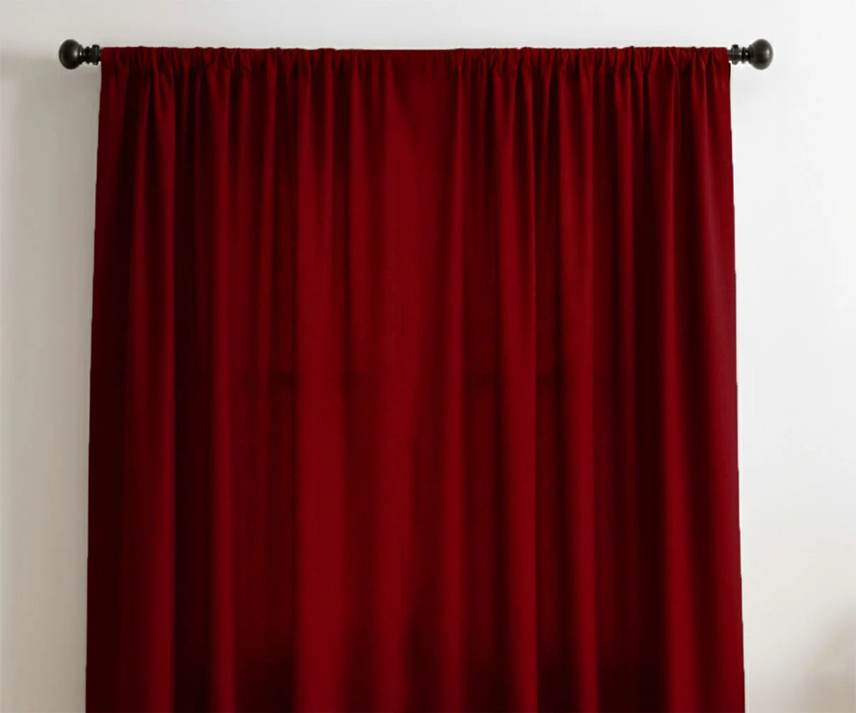 Cheery Red linen curtains for living room window Cheery Red linen curtains for living room window