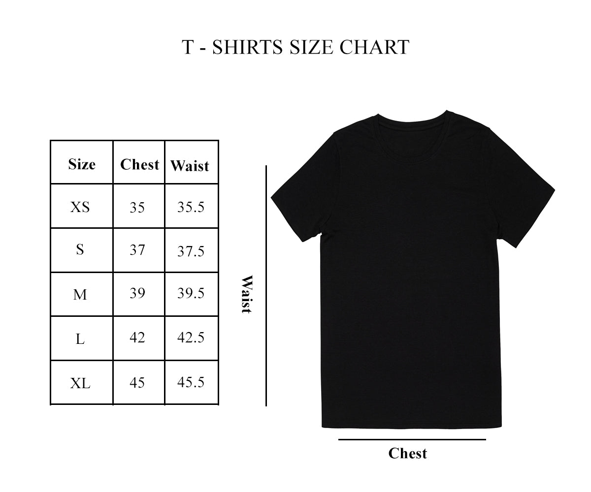 Size for Black T-shirts Size for Black T-shirts