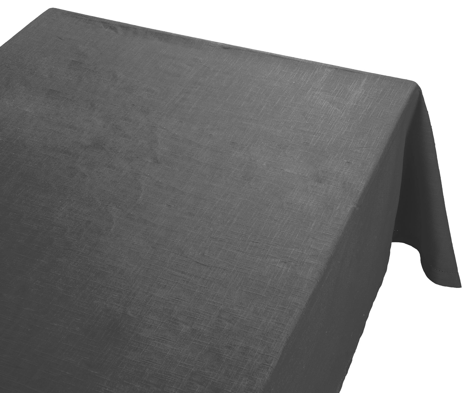 Soft gray cotton rectangle tablecloth with elegant hemstitch trim Soft gray cotton rectangle tablecloth with elegant hemstitch trim