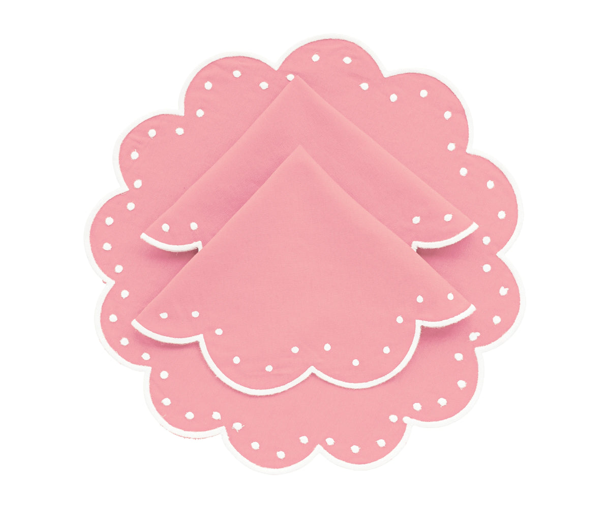 Peony Tablemats - Round Scalloped Placemats Peony Tablemats - Round Scalloped Placemats
