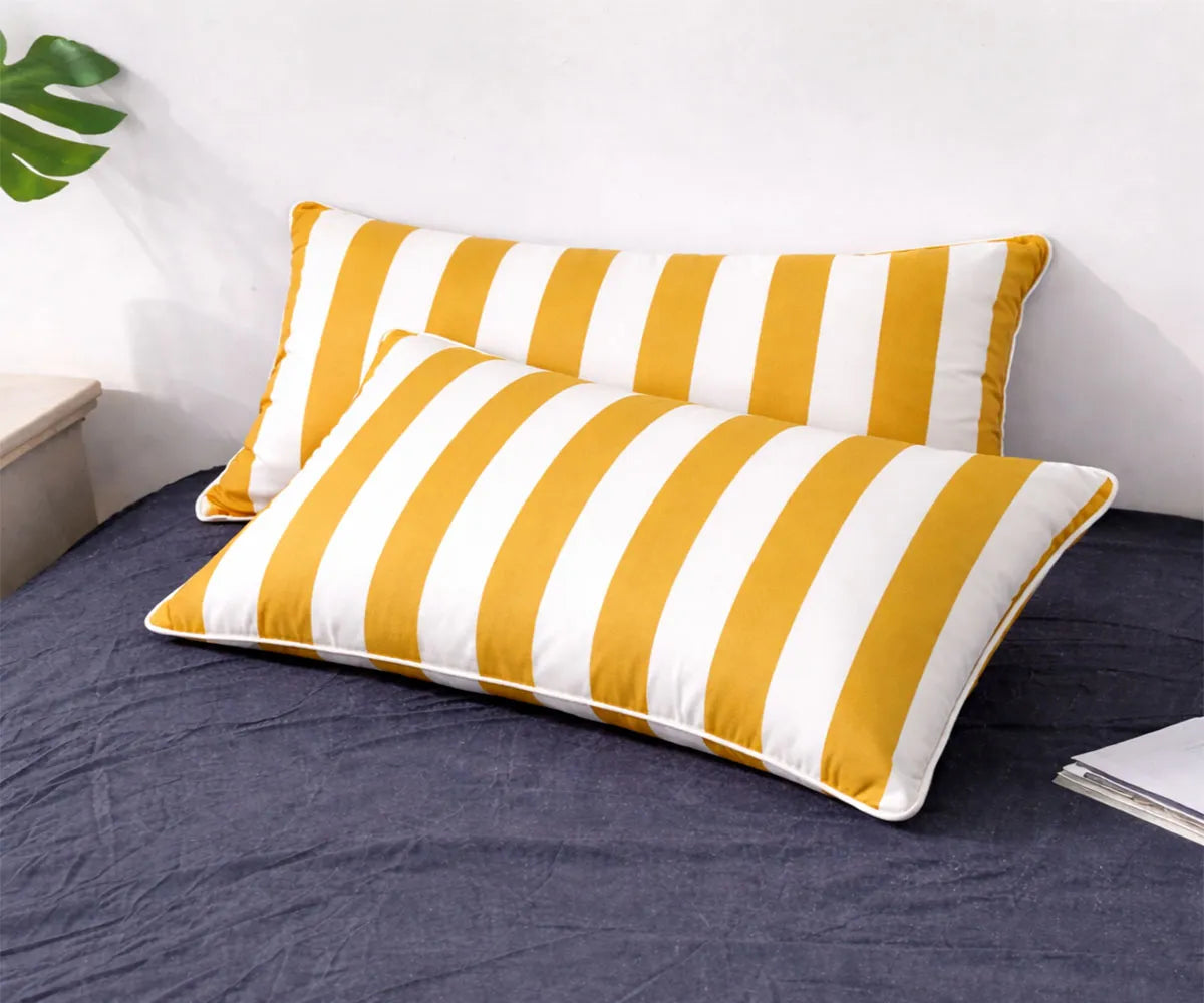 Cotton linen blend pillowcase with refined cabana stripes for everyday comfort Cotton linen blend pillowcase with refined cabana stripes for everyday comfort
