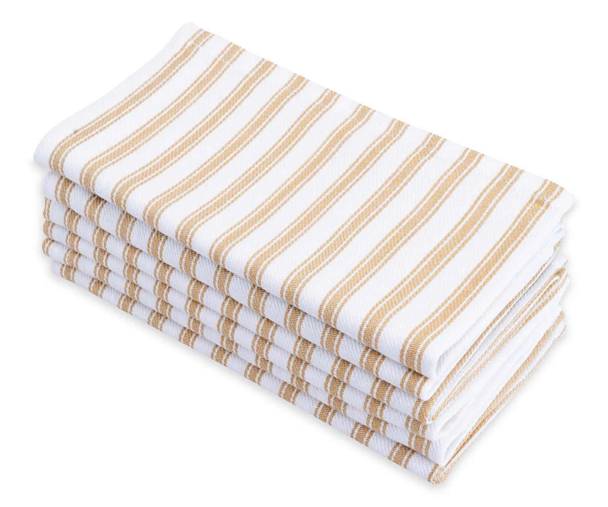 Set of 4 soft and durable beige striped napkins for everyday and special occasions Set of 4 soft and durable beige striped napkins for everyday and special occasions