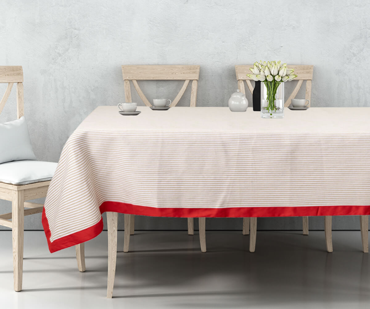 Beige cotton tablecloth Available in various color combinations, offering versatility to match different themes, decor, and occasions. Beige cotton tablecloth Available in various color combinations, offering versatility to match different themes, decor, and occasions.