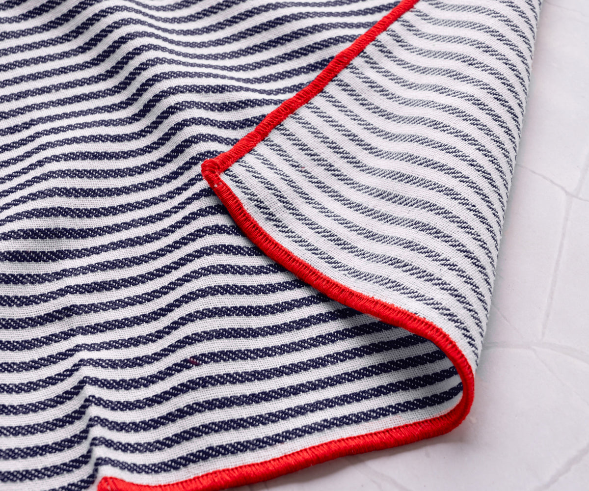 Navy Striped napkins are versatile and suitable for various occasions Navy Striped napkins are versatile and suitable for various occasions
