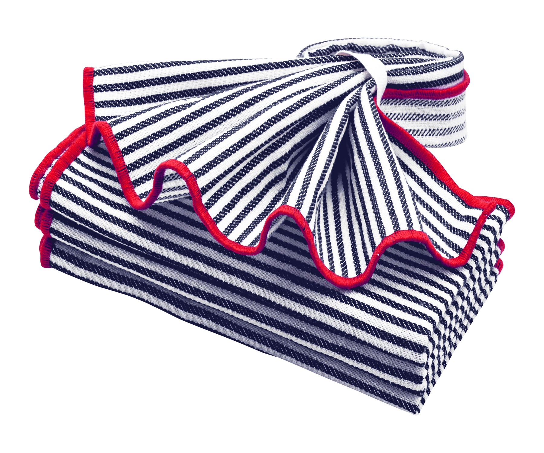 Cotton cloth napkins can add a pop of color to a monochromatic table setting. Cotton cloth napkins can add a pop of color to a monochromatic table setting.