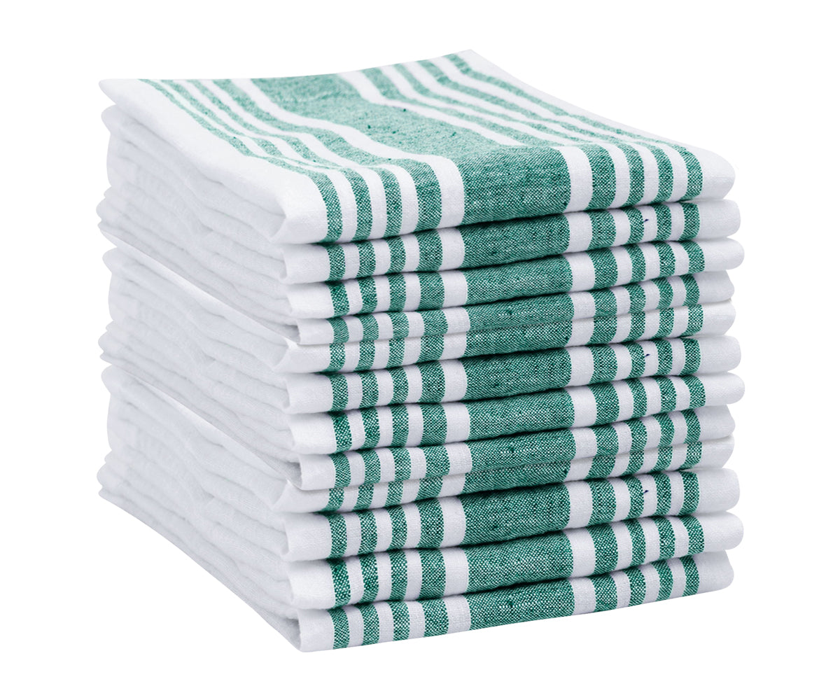 Crisp green napkins crafted from high-quality linen, combining both style and durability for your table decor.