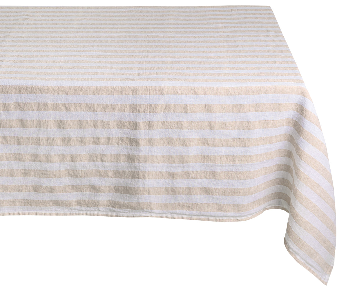 Rectangle linen tablecloth in a versatile beige color. Rectangle linen tablecloth in a versatile beige color.