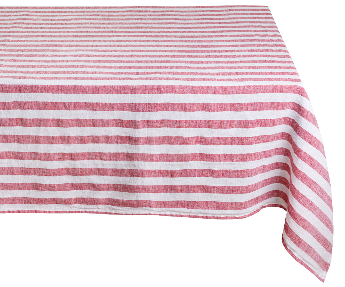 Linen tablecloth in a beautiful red shade for rectangular tables Linen tablecloth in a beautiful red shade for rectangular tables