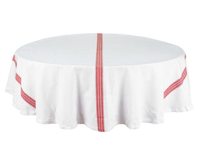Cotton tablecloth for rectangle table has hemstitched corners which give it durability, a neat look and comfortably seats 6-8 people. 