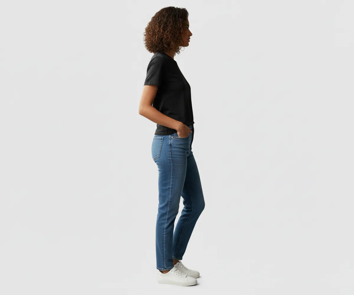 Black ladies’ cotton slub t-shirt, breathable and moisture-wicking fabric Black ladies’ cotton slub t-shirt, breathable and moisture-wicking fabric