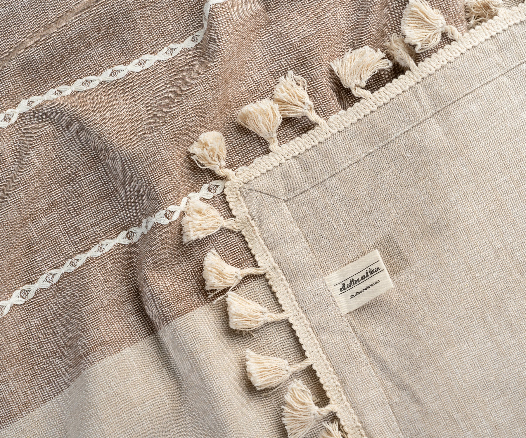 Striped Tablecloth - Tassel Tablecloth Striped Tablecloth - Tassel Tablecloth