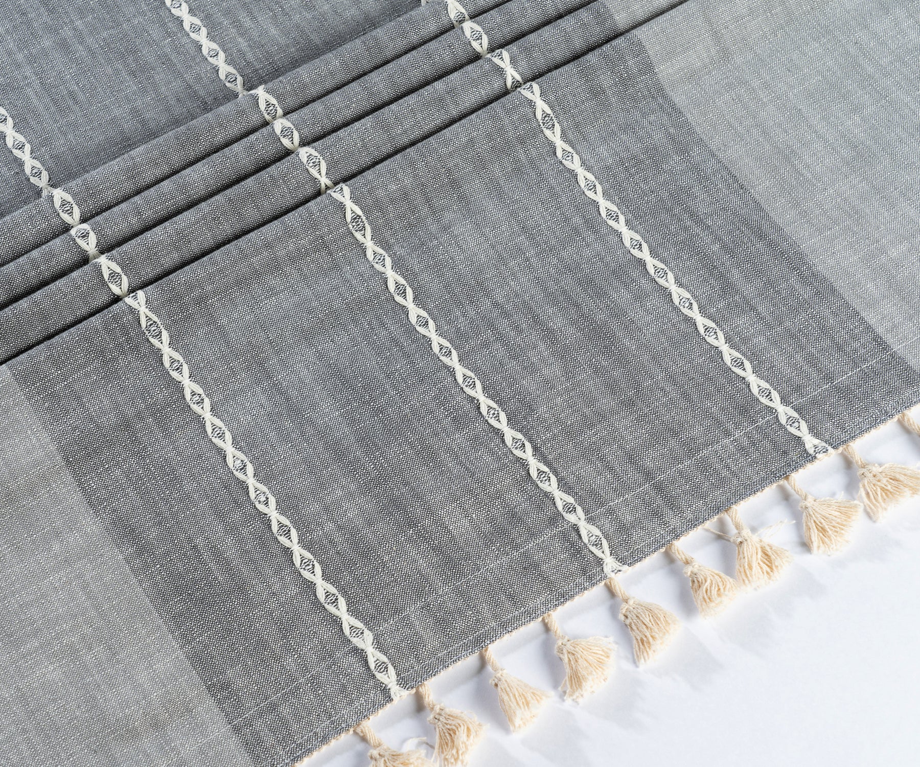 Striped Tablecloth - Tassel Tablecloth Striped Tablecloth - Tassel Tablecloth