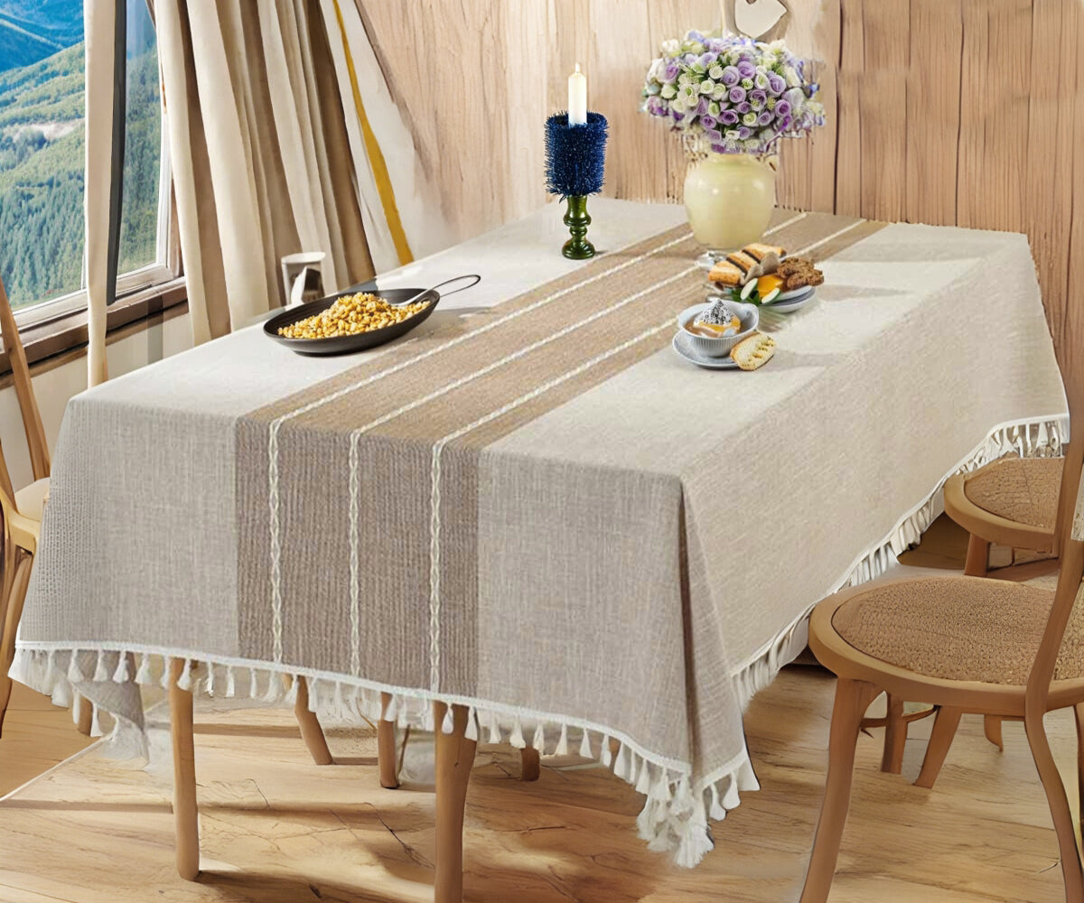 Stylish tassel tablecloth to elevate your dining room. Stylish tassel tablecloth to elevate your dining room.