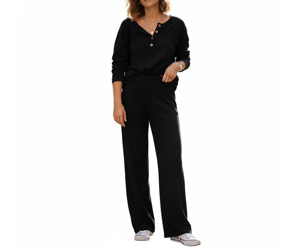 Women’s black linen long sleeve pajama set, breathable 100% linen sleepwear for comfortable nights Women’s black linen long sleeve pajama set, breathable 100% linen sleepwear for comfortable nights