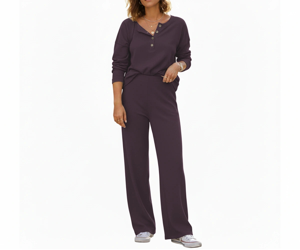 Women’s purple linen long sleeve pajama set, lightweight natural linen loungewear for women Women’s purple linen long sleeve pajama set, lightweight natural linen loungewear for women