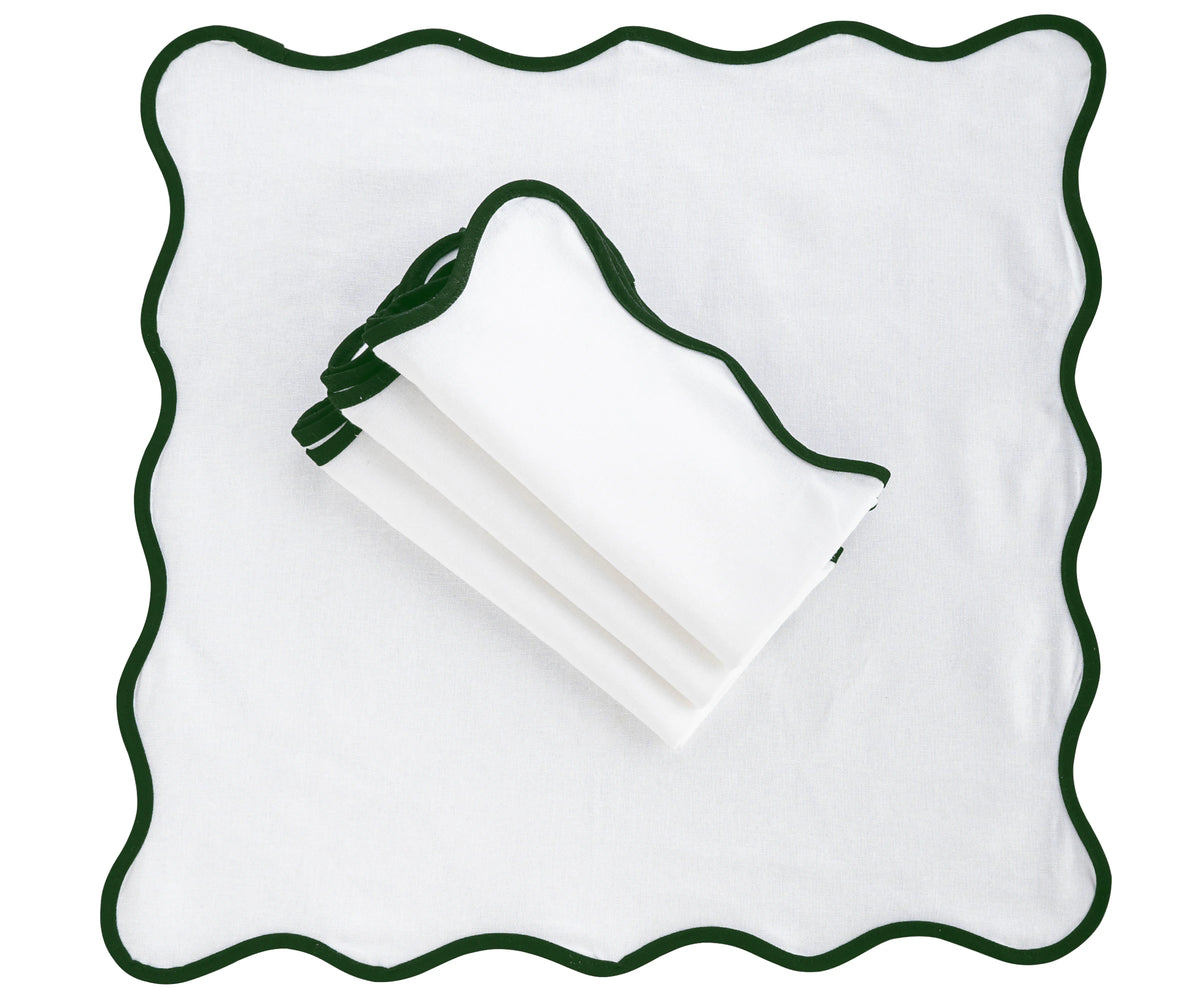 Green Scallop Edge Napkins Green Scallop Edge Napkins