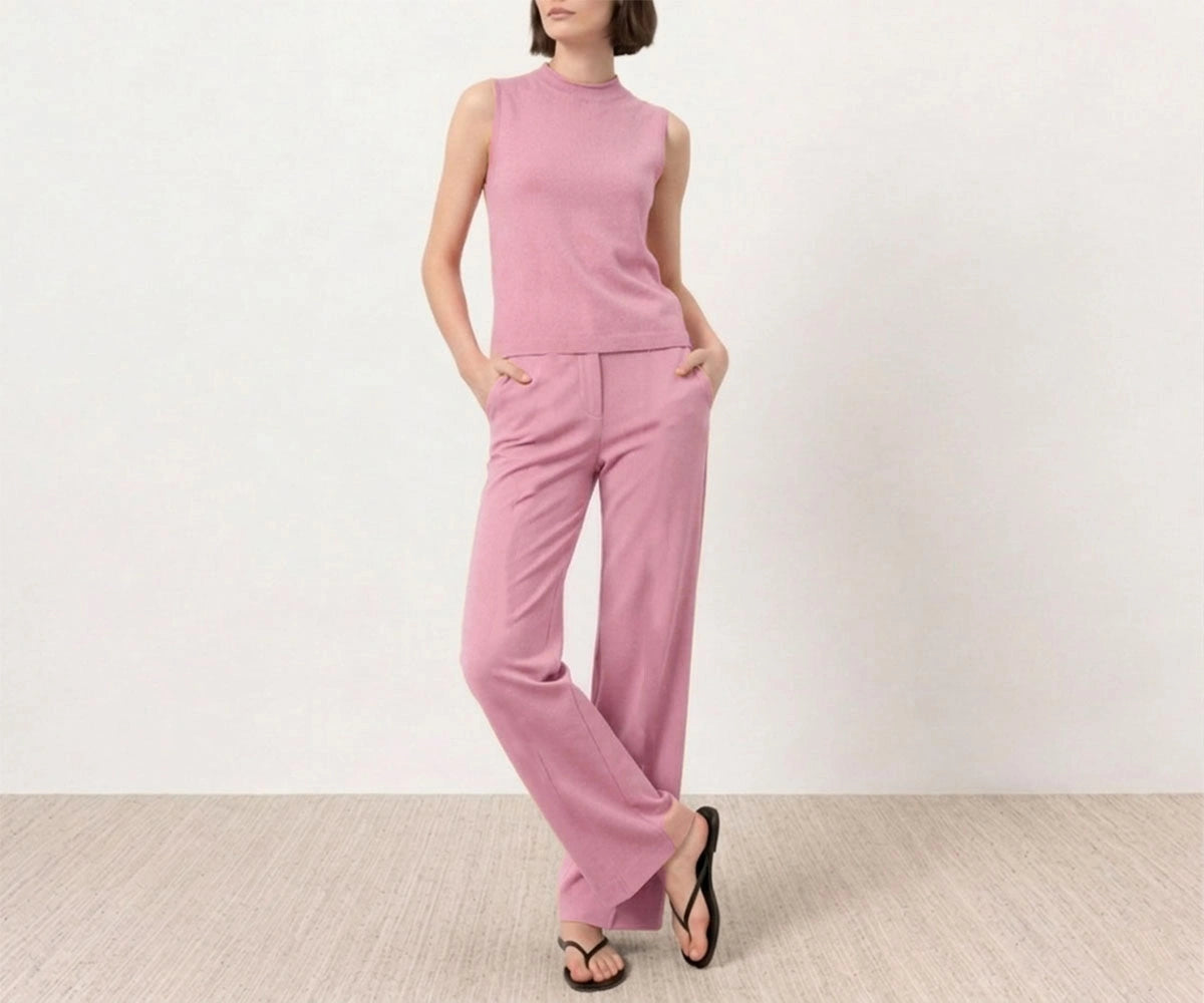 Women’s sleeveless wide-leg jumpsuit in pink with multiple color options displayed,pajama tank top,cotton pj set,white pj set.,white sleepwear set Women’s sleeveless wide-leg jumpsuit in pink with multiple color options displayed,pajama tank top,cotton pj set,white pj set.,white sleepwear set