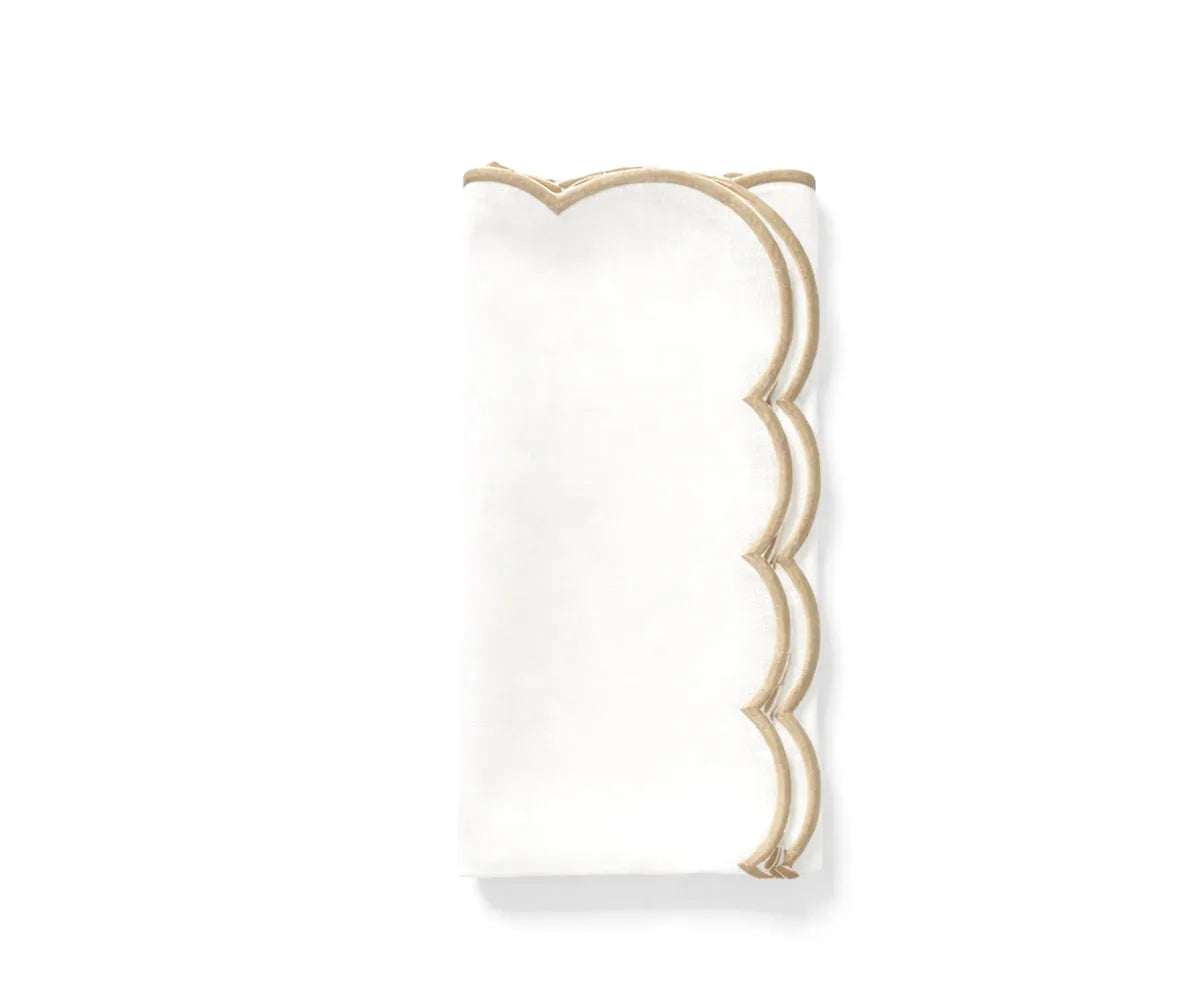 White cotton cloth napkins bulk featuring a scalloped edge trim, made from 100% cotton, reusable dinner napkins for everyday and festive dining. White cotton cloth napkins bulk featuring a scalloped edge trim, made from 100% cotton, reusable dinner napkins for everyday and festive dining.