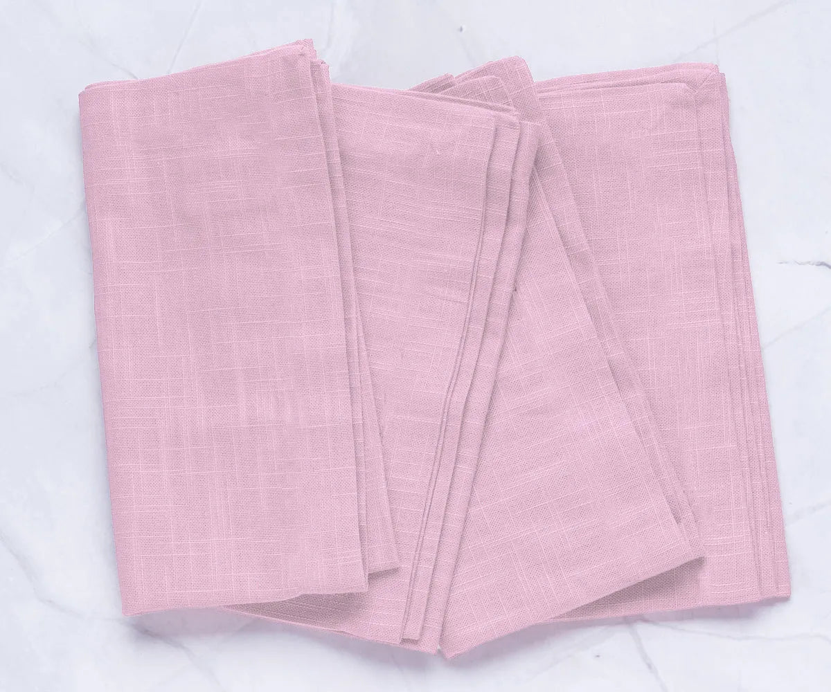 Wispy Pink Cotton Napkins Set of 12 – 100% cotton reusable cloth napkins for weddings, baby showers, and summer table décor. Wispy Pink Cotton Napkins Set of 12 – 100% cotton reusable cloth napkins for weddings, baby showers, and summer table décor.