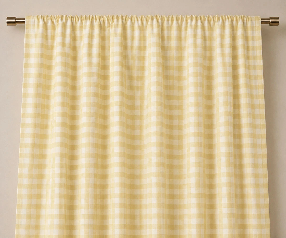 Yellow and white buffalo check curtains in 100% cotton, perfect farmhouse window panels for kitchen windows. Bright buffalo plaid drapes for dining room, bedroom, cottage, and rustic farmhouse décor. Yellow and white buffalo check curtains in 100% cotton, perfect farmhouse window panels for kitchen windows. Bright buffalo plaid drapes for dining room, bedroom, cottage, and rustic farmhouse décor.