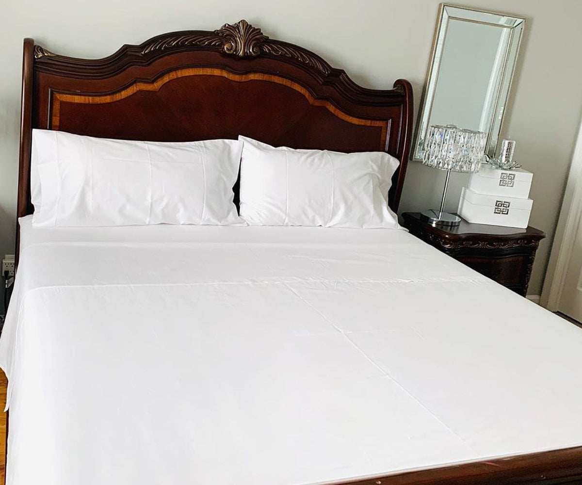 Full-sized fitted sheet, providing coverage for standard full-size mattresses.