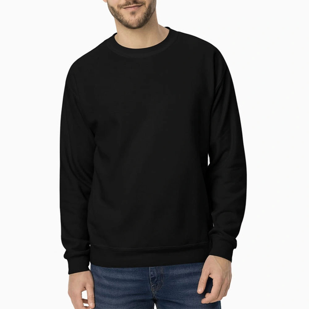 Black men’s long sleeve sweatshirt for casual streetwear style – soft warm winter top Black men’s long sleeve sweatshirt for casual streetwear style – soft warm winter top