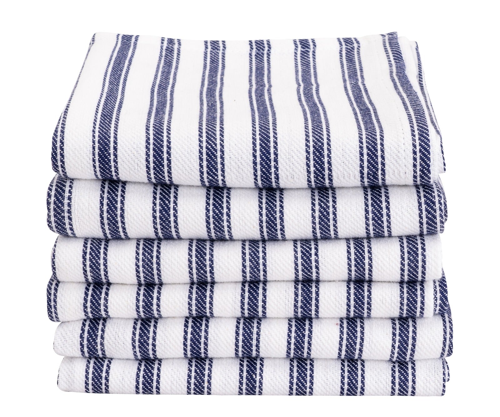 100% cotton dish towels with classic blue and white stripe pattern 100% cotton dish towels with classic blue and white stripe pattern