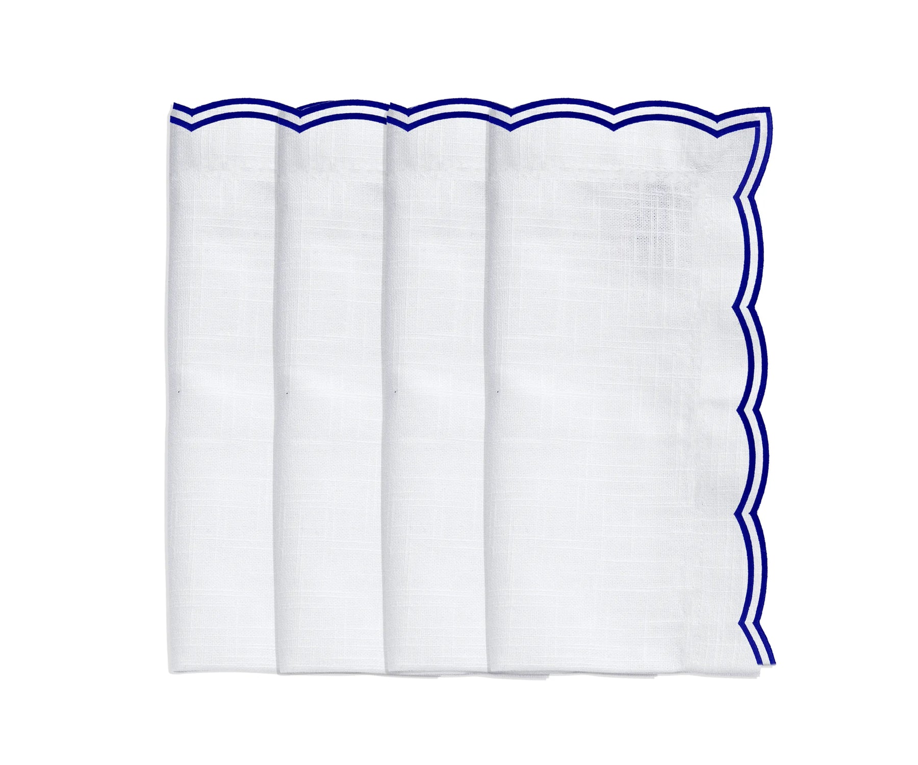 Royal blue scalloped cotton napkins paired with matching placemats Royal blue scalloped cotton napkins paired with matching placemats