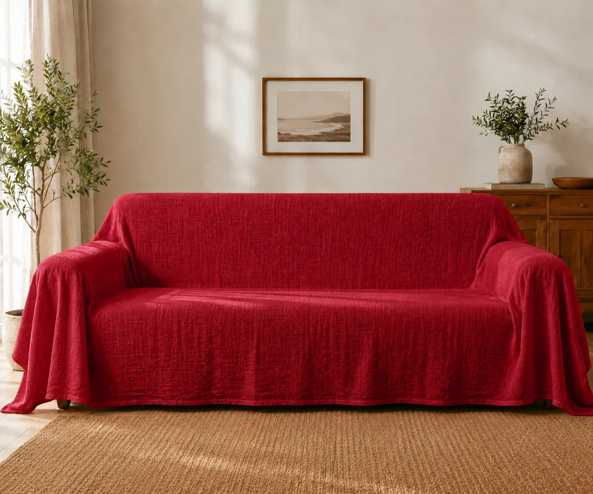 Linen couch cover made from 100% natural linen for stylish furniture protection in living rooms. Linen couch cover made from 100% natural linen for stylish furniture protection in living rooms.