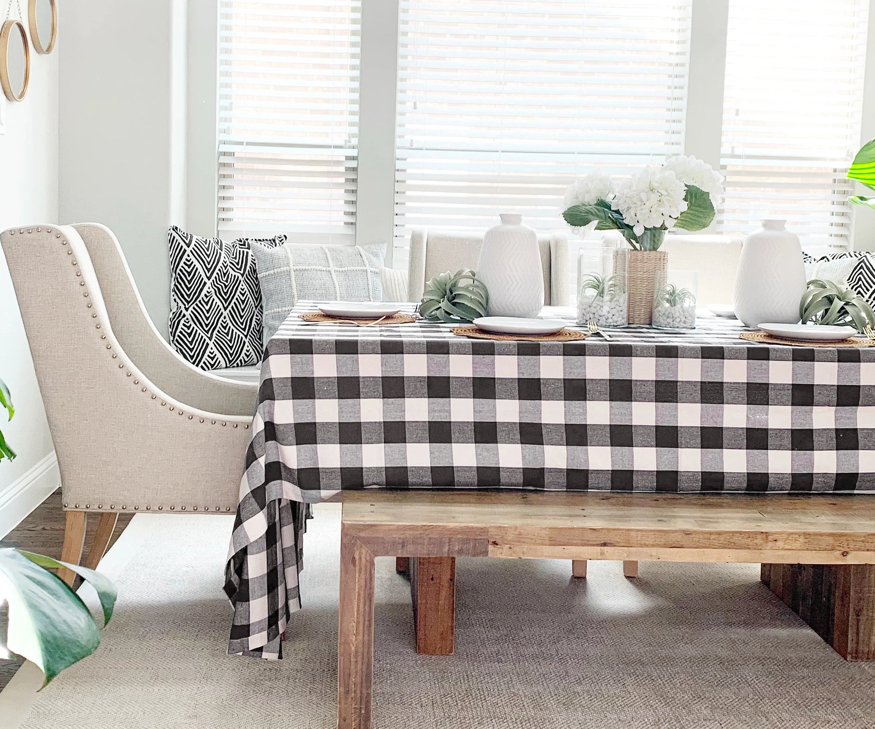 Buffalo-checks-Grey-cream-tablecloth Buffalo-checks-Grey-cream-tablecloth