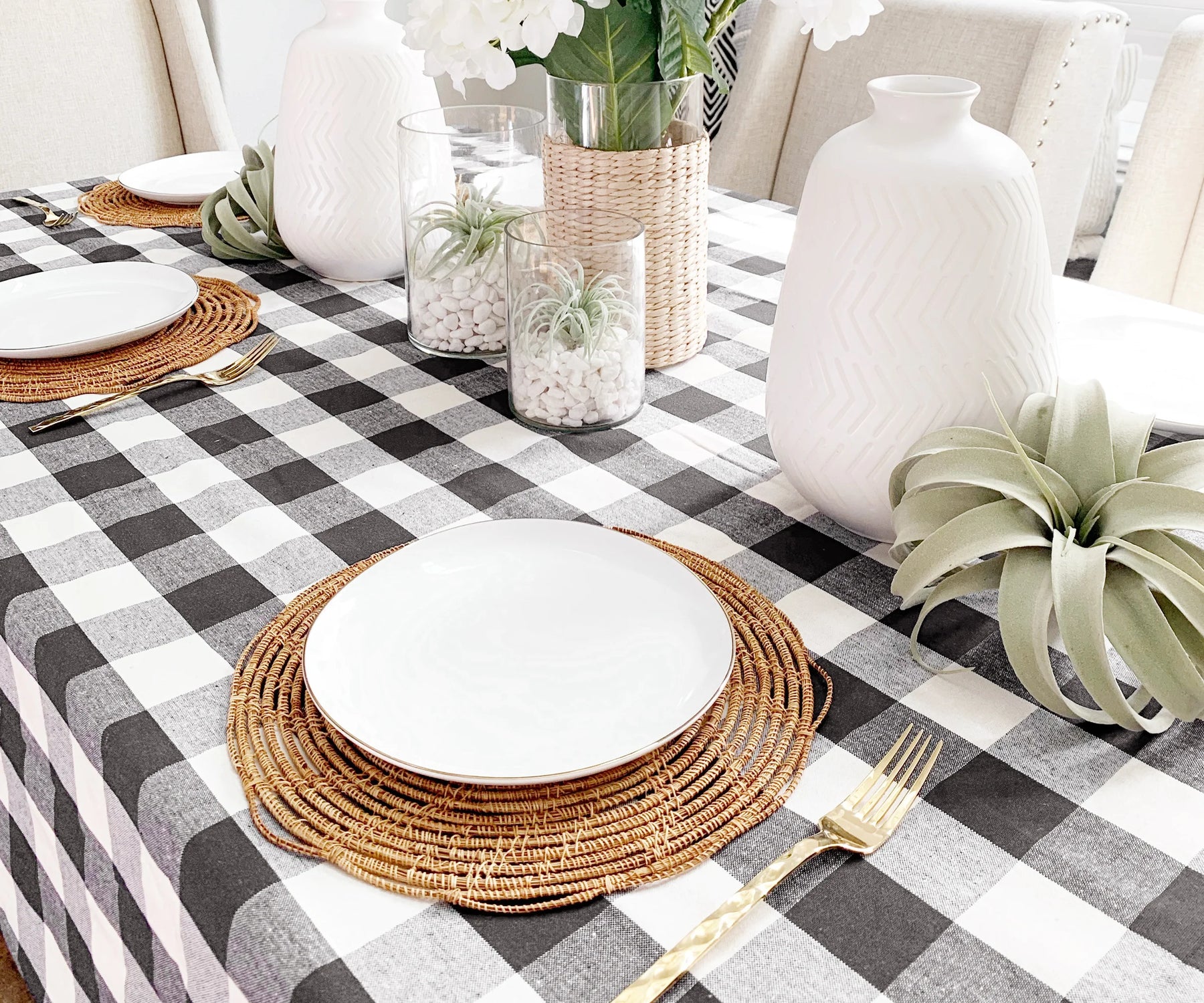 gray cream plaid tablecloth gray cream plaid tablecloth