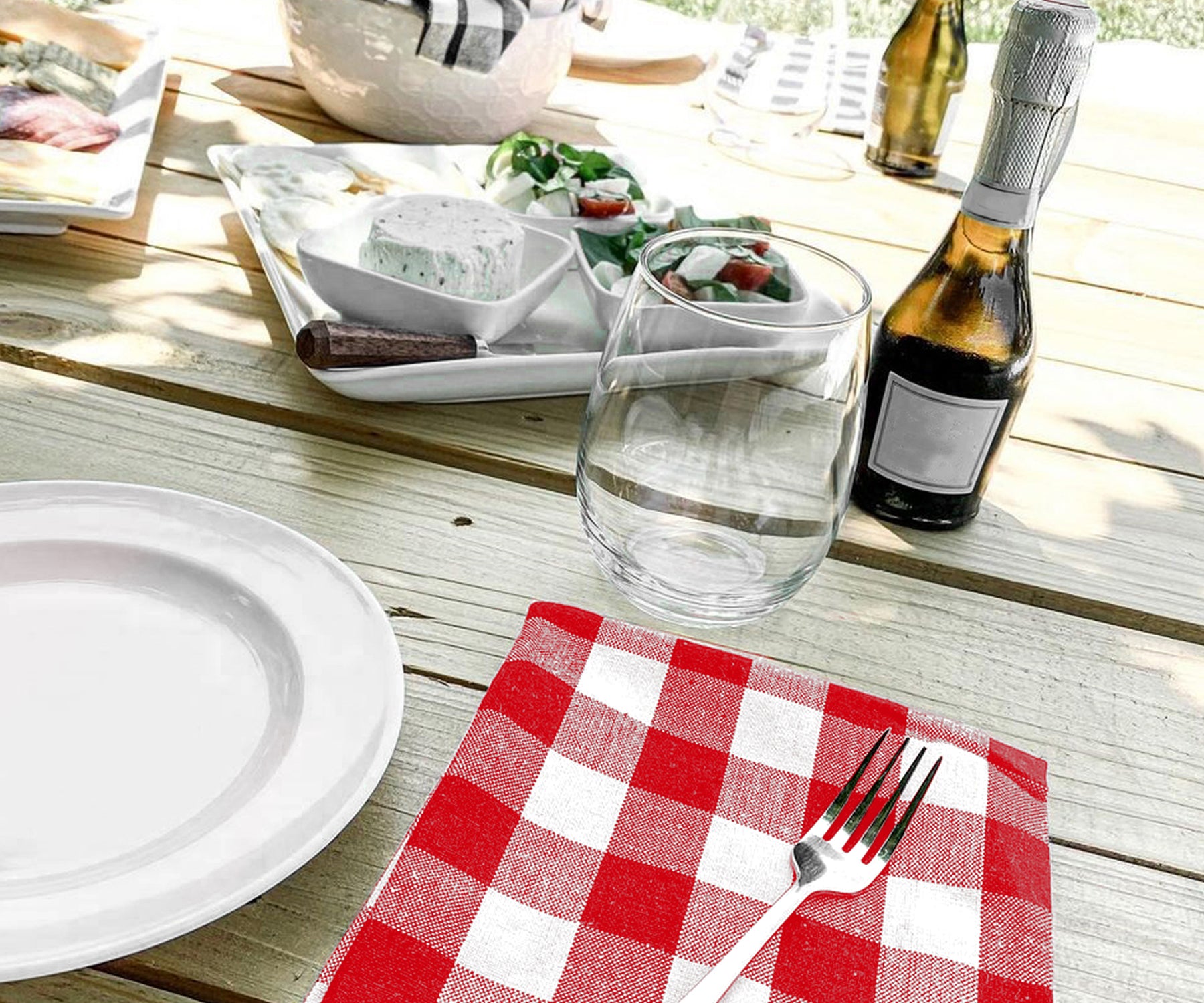 Black and White Buffalo Checkered Napkins Black and White Buffalo Checkered Napkins