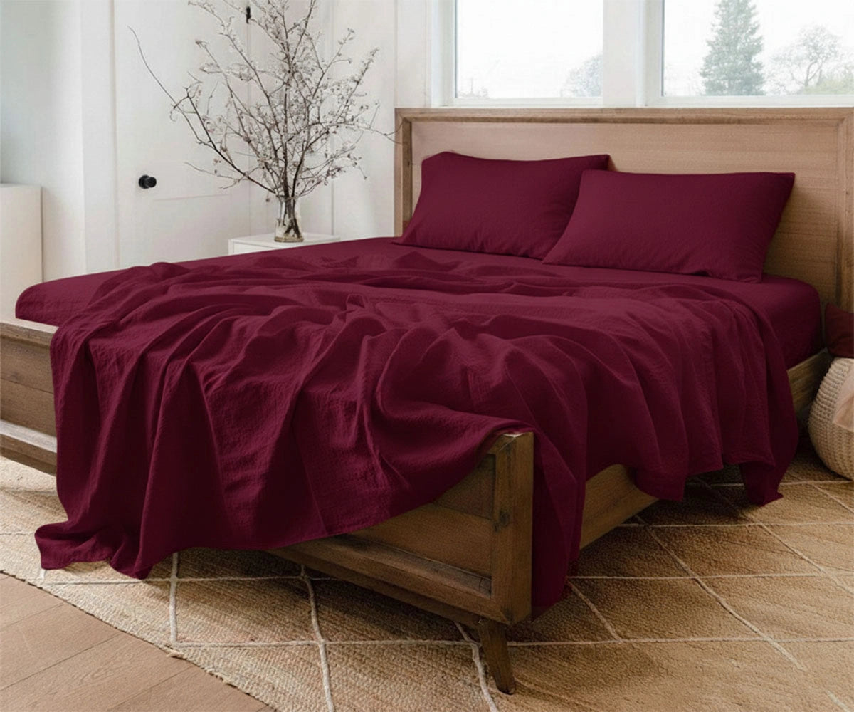 European linen sheets, 100% linen sheet set with rich tone and breathable texture.
King and queen deep pocket luxury linen bedding set for elegant bedroom décor. European linen sheets, 100% linen sheet set with rich tone and breathable texture.
King and queen deep pocket luxury linen bedding set for elegant bedroom décor.