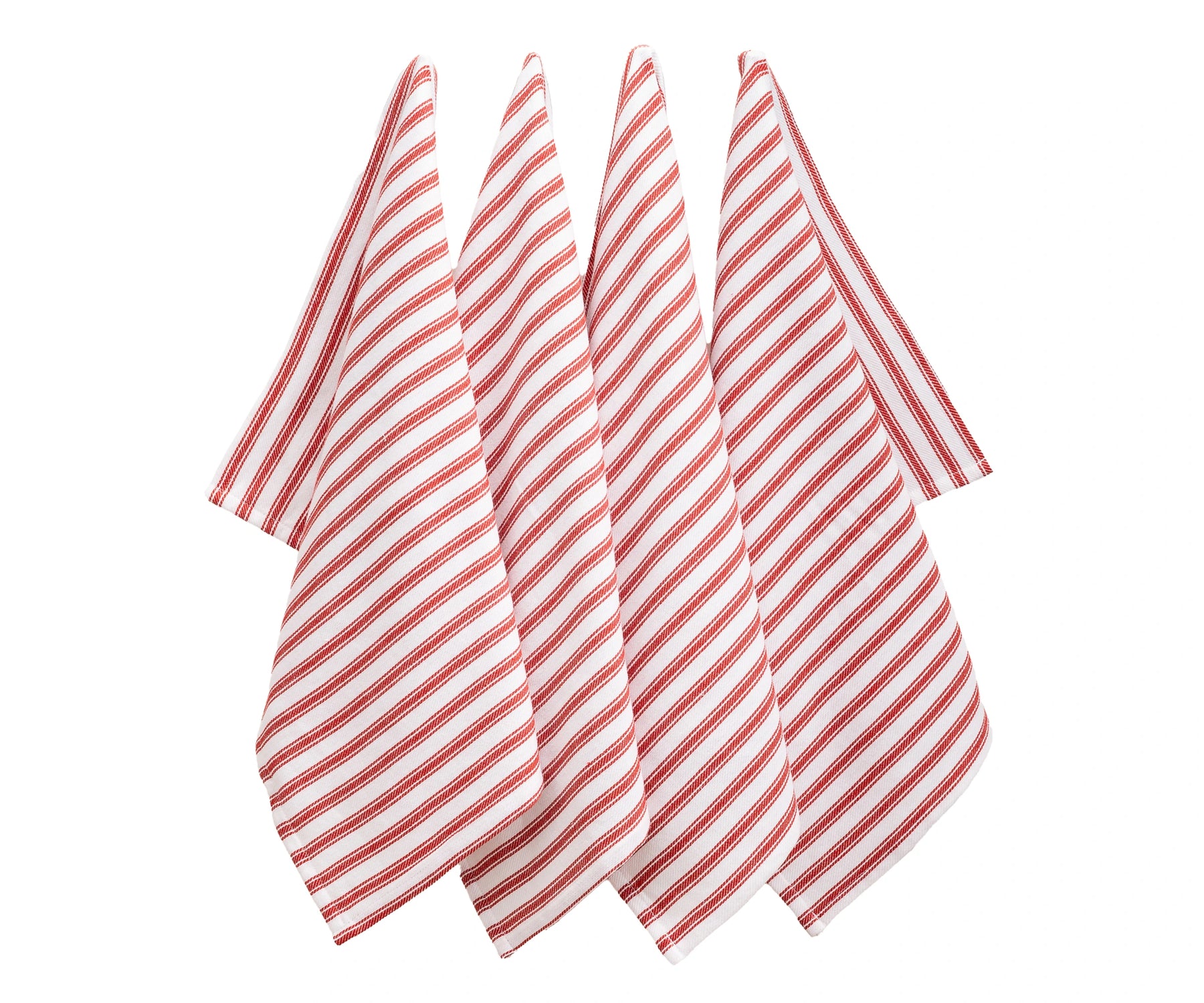 Close-up of the red stripes on the cotton tablecloth Close-up of the red stripes on the cotton tablecloth