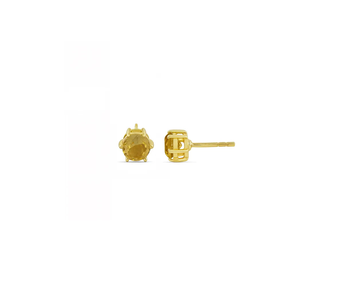 14K yellow gold-plated citrine earrings with secure push back 14K yellow gold-plated citrine earrings with secure push back