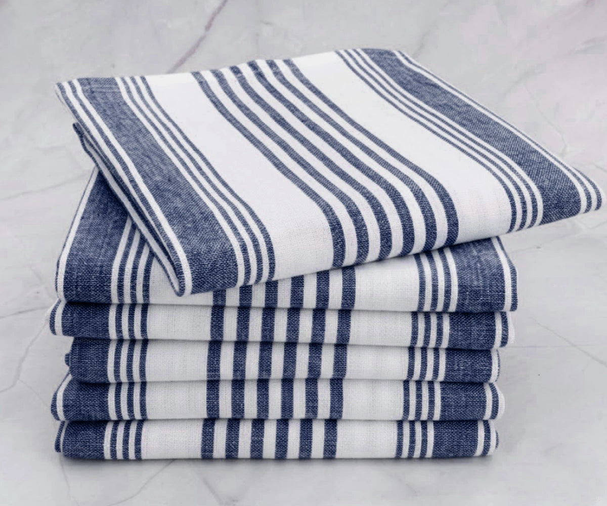 100% cotton kitchen towels with classic striped design
100% cotton kitchen towels with classic striped design