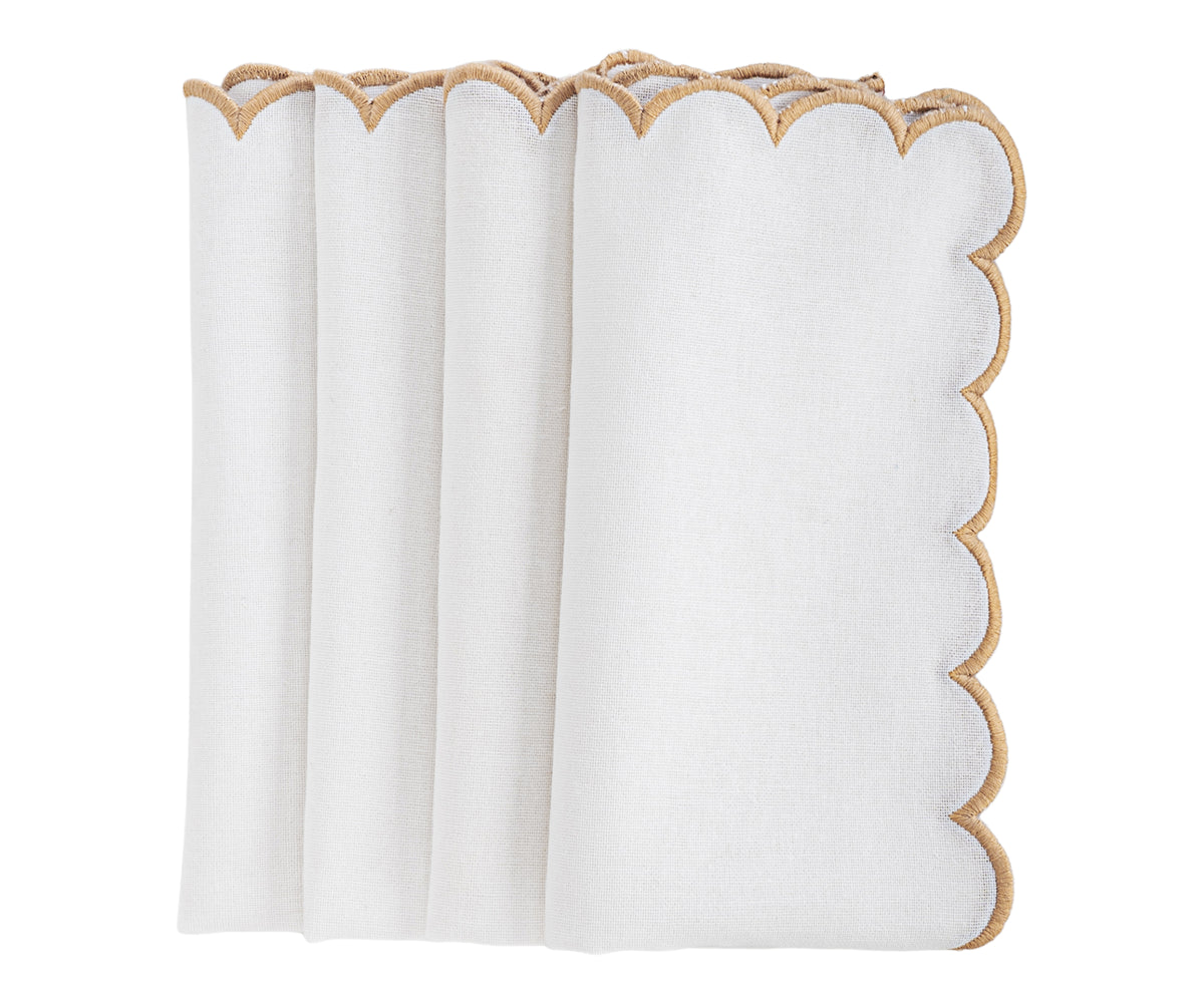 white scalloped napkins can be customized to match your home decor or a specific theme. white scalloped napkins can be customized to match your home decor or a specific theme.