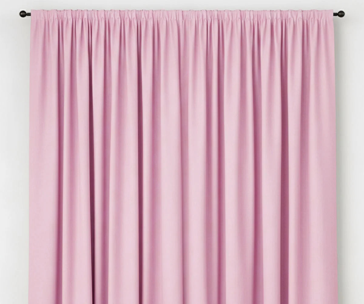Soft pink solid cotton curtains, pastel window drapes Soft pink solid cotton curtains, pastel window drapes