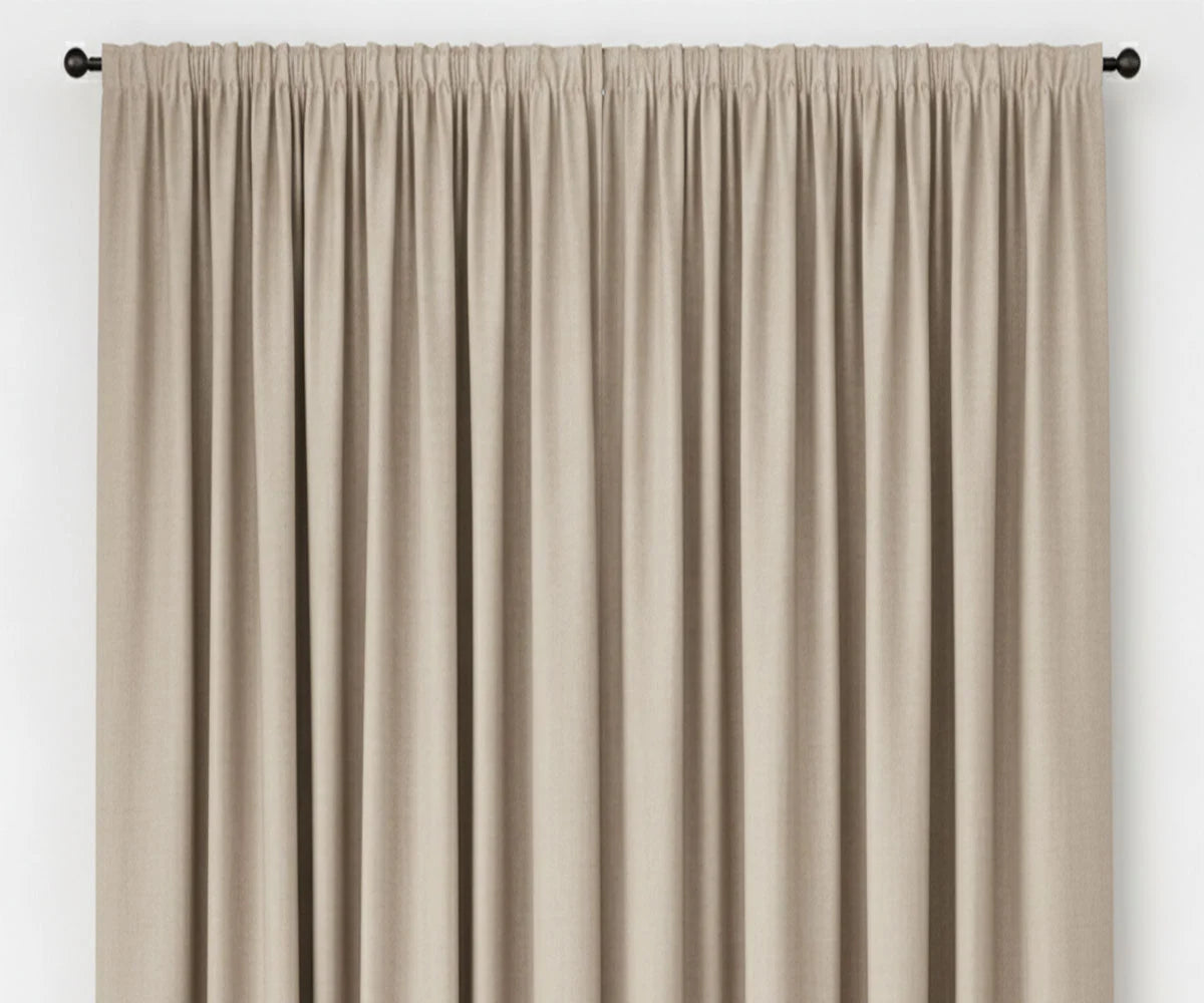 Natural solid cotton curtains, neutral floor-length window drapes Natural solid cotton curtains, neutral floor-length window drapes