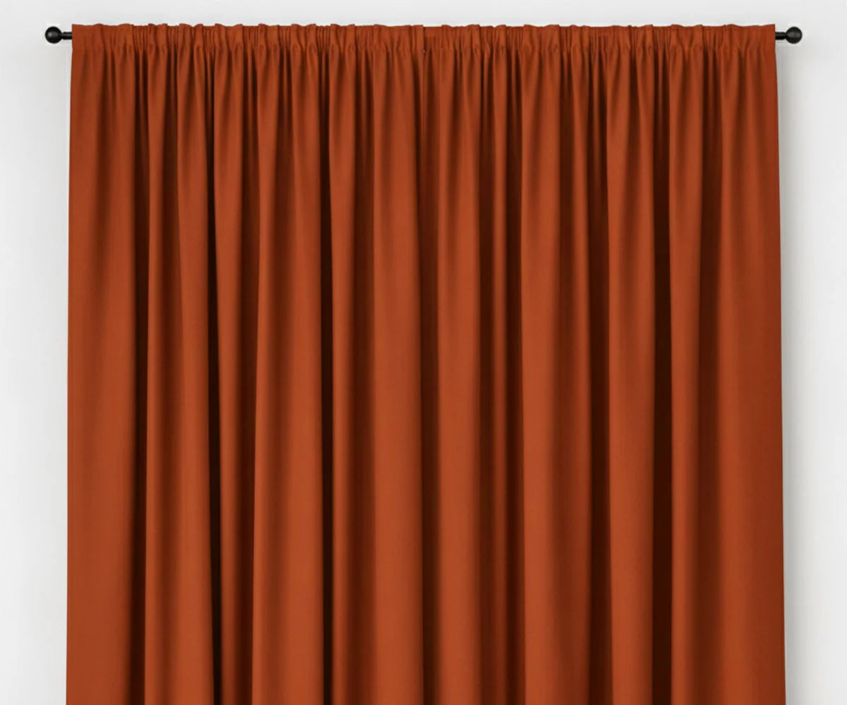 Burnt orange solid cotton curtains, warm tone window panels Burnt orange solid cotton curtains, warm tone window panels