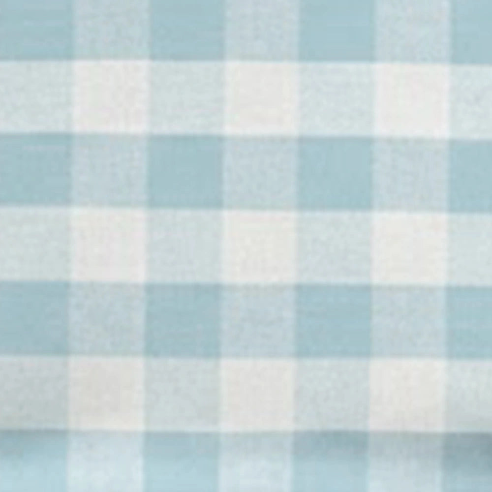 Light blue and white gingham check fabric pattern Light blue and white gingham check fabric pattern