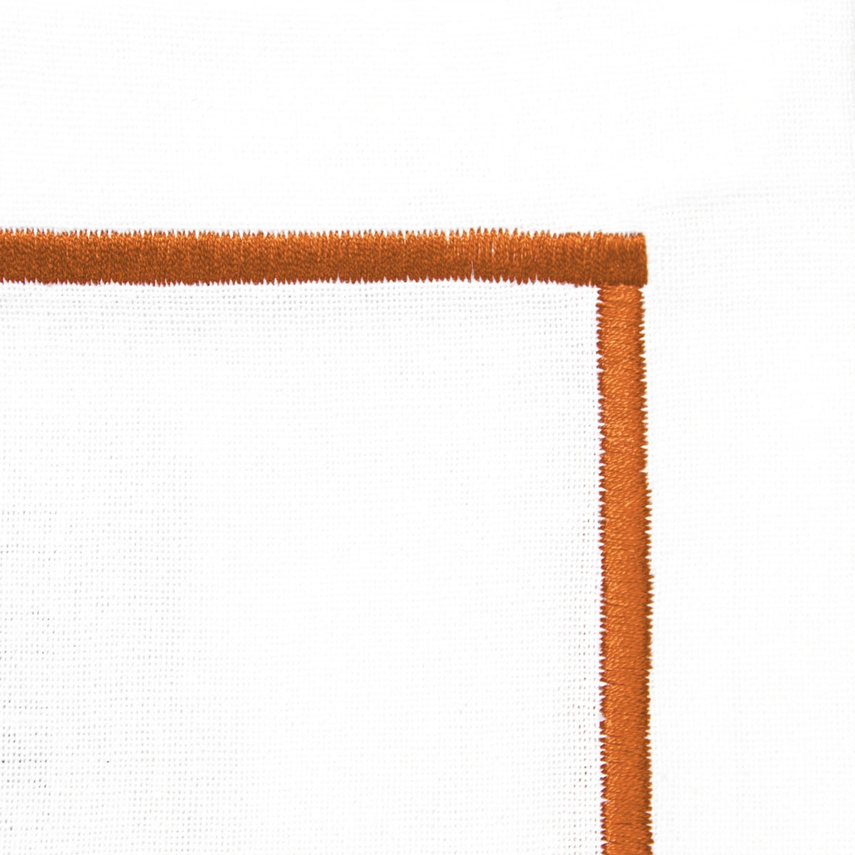 Embroidered terracotta cotton placemat set with subtle line embroidery, washable reusable dinner placemats. Embroidered terracotta cotton placemat set with subtle line embroidery, washable reusable dinner placemats.