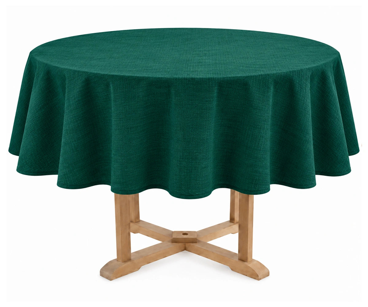 Dark green cotton linen round tablecloth for dining table Natural round dining tablecloth for farmhouse décor Dark green cotton linen round tablecloth for dining table Natural round dining tablecloth for farmhouse décor