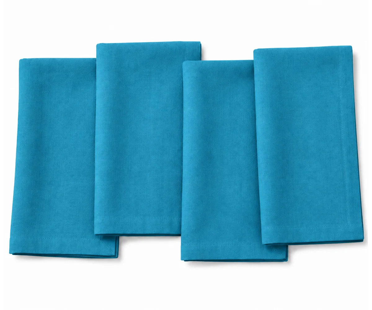 Teal blue cotton napkins, 100% cotton dinner napkins for weddings, modern dining, and elegant table Teal blue cotton napkins, 100% cotton dinner napkins for weddings, modern dining, and elegant table