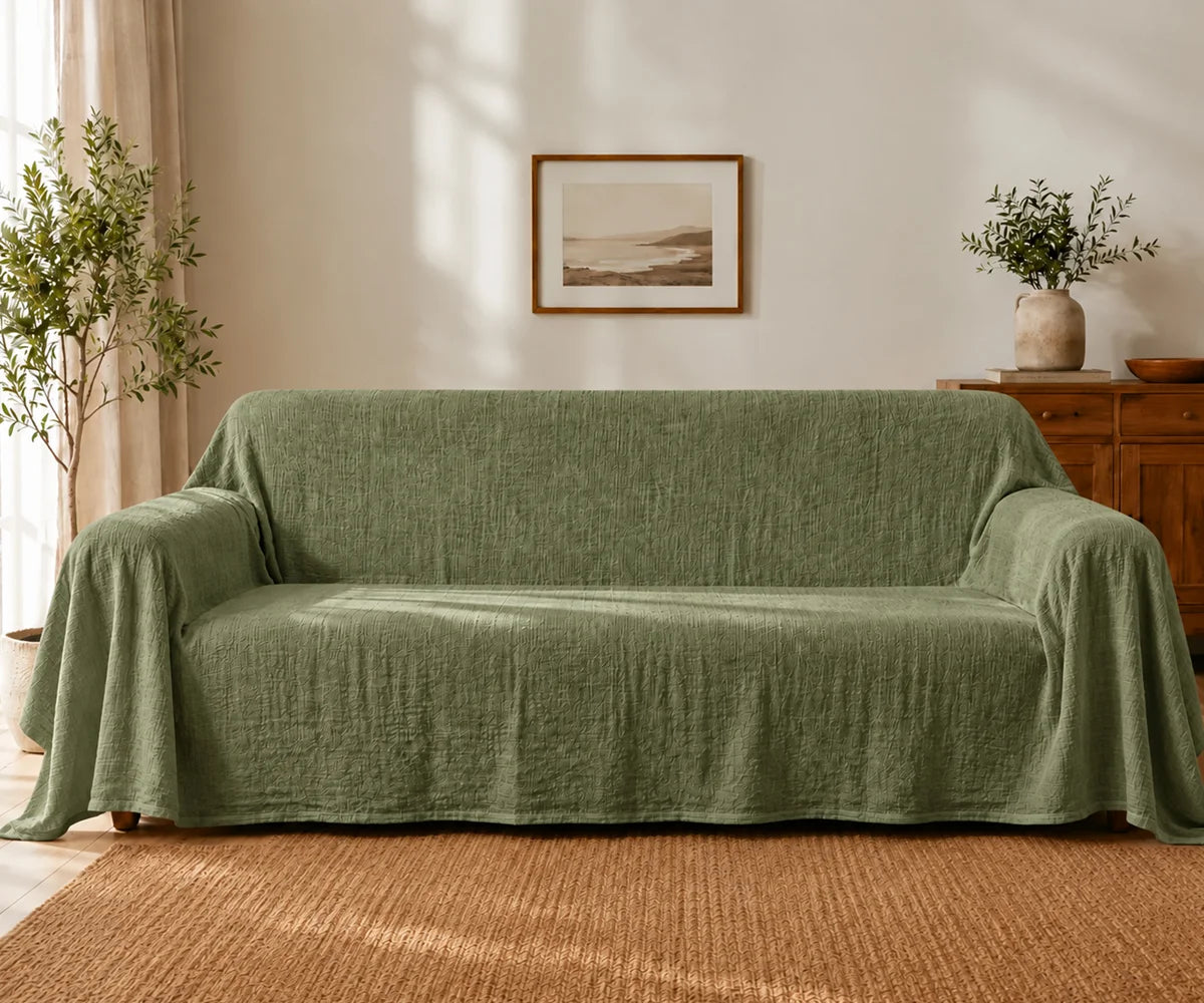 Sage green washable linen couch cover, reusable sofa furniture protector for modern, minimalist, farmhouse, and cozy living room decor Sage green washable linen couch cover, reusable sofa furniture protector for modern, minimalist, farmhouse, and cozy living room decor