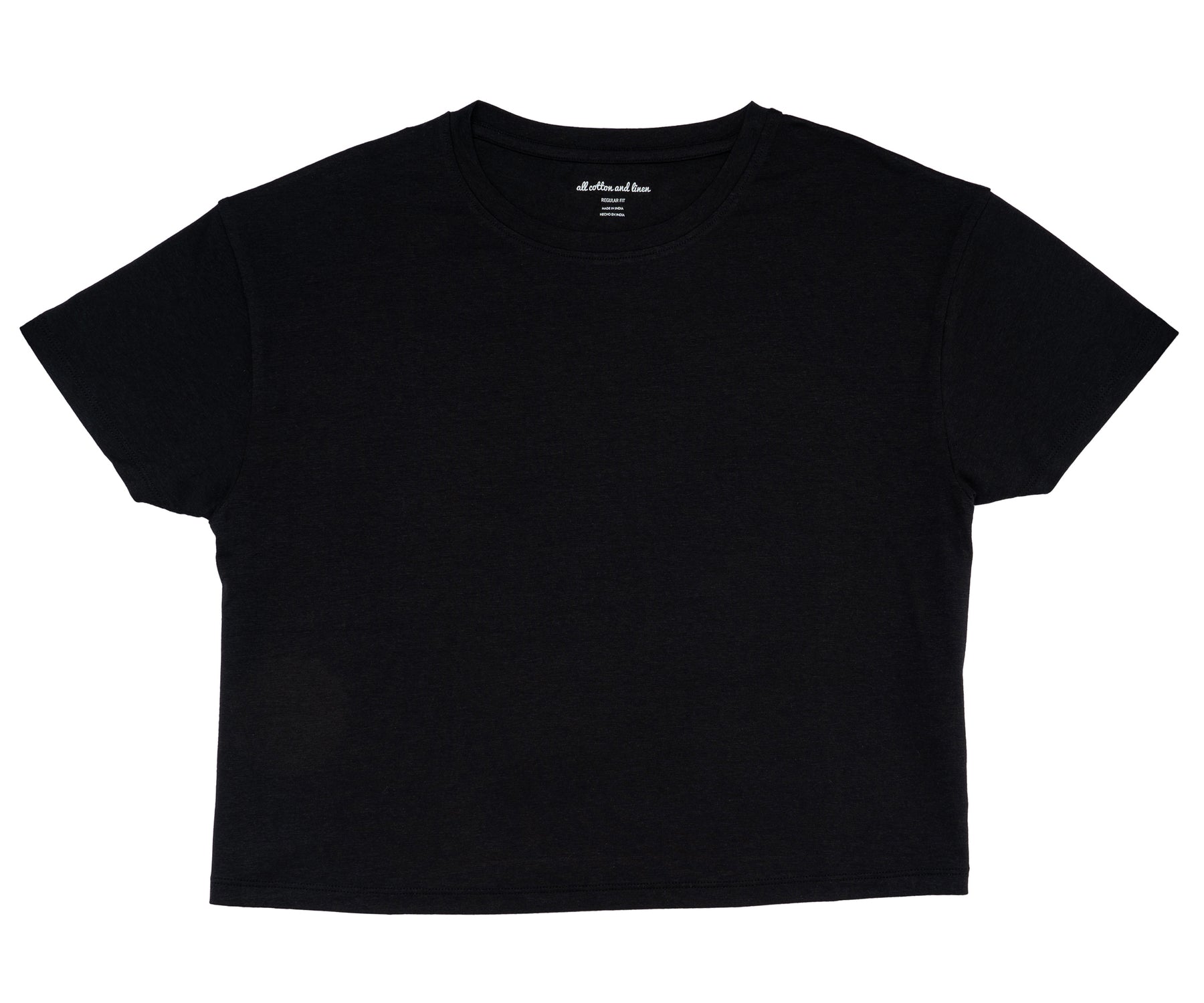 Minimalist black crop top styled with jeans Minimalist black crop top styled with jeans
