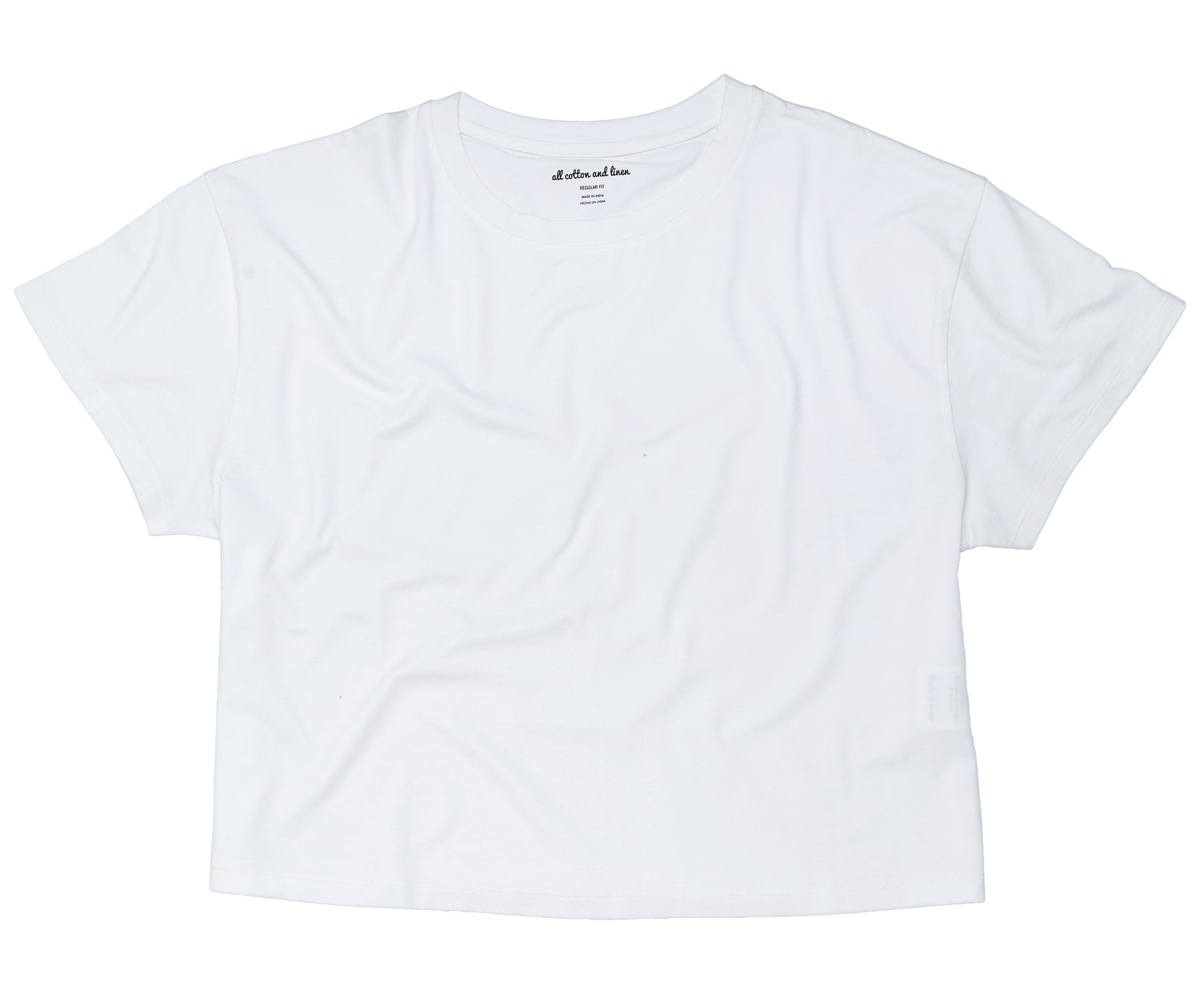 Classic white crop top with a trendy cropped cut Classic white crop top with a trendy cropped cut